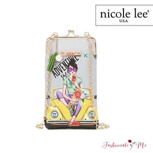 Nicole Lee USA Nikky Kisslock Closure Printed Eco-Leather Phone & Sunglass Purse